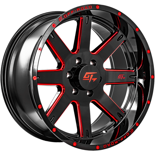 Invasion Gloss Black Milled Red|20x10|GT72012613544GBMLR